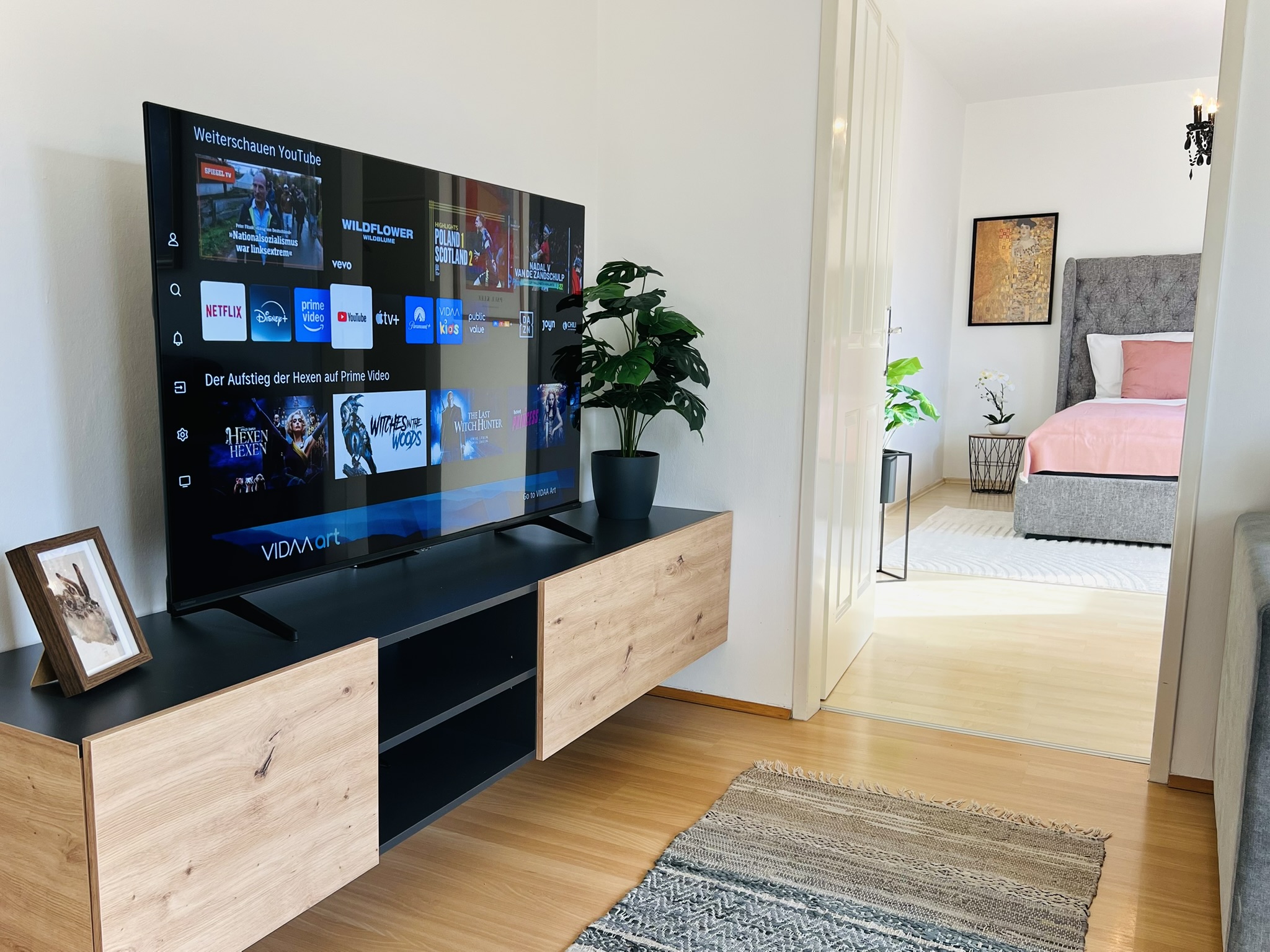 Entertainment area with Smart TV in our apartment in the Vienna region